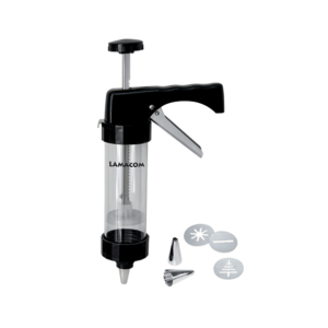 Cookie and Pastry Press – 16 Stainless Steel Nozzles & Pattern Discs, Ergonomic Handle