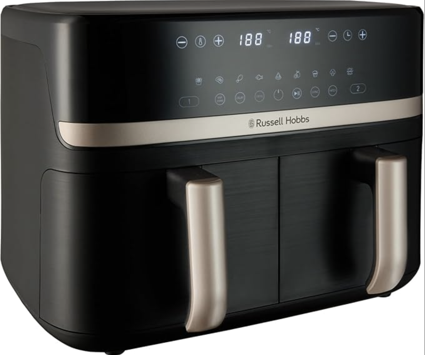 Russell Hobbs Air Fryer 9L, Dual Basket, 9 Programs, Dual Zone, Touchscreen, Max 200℃, Auto Shut-Off, Keep warm - Image 2