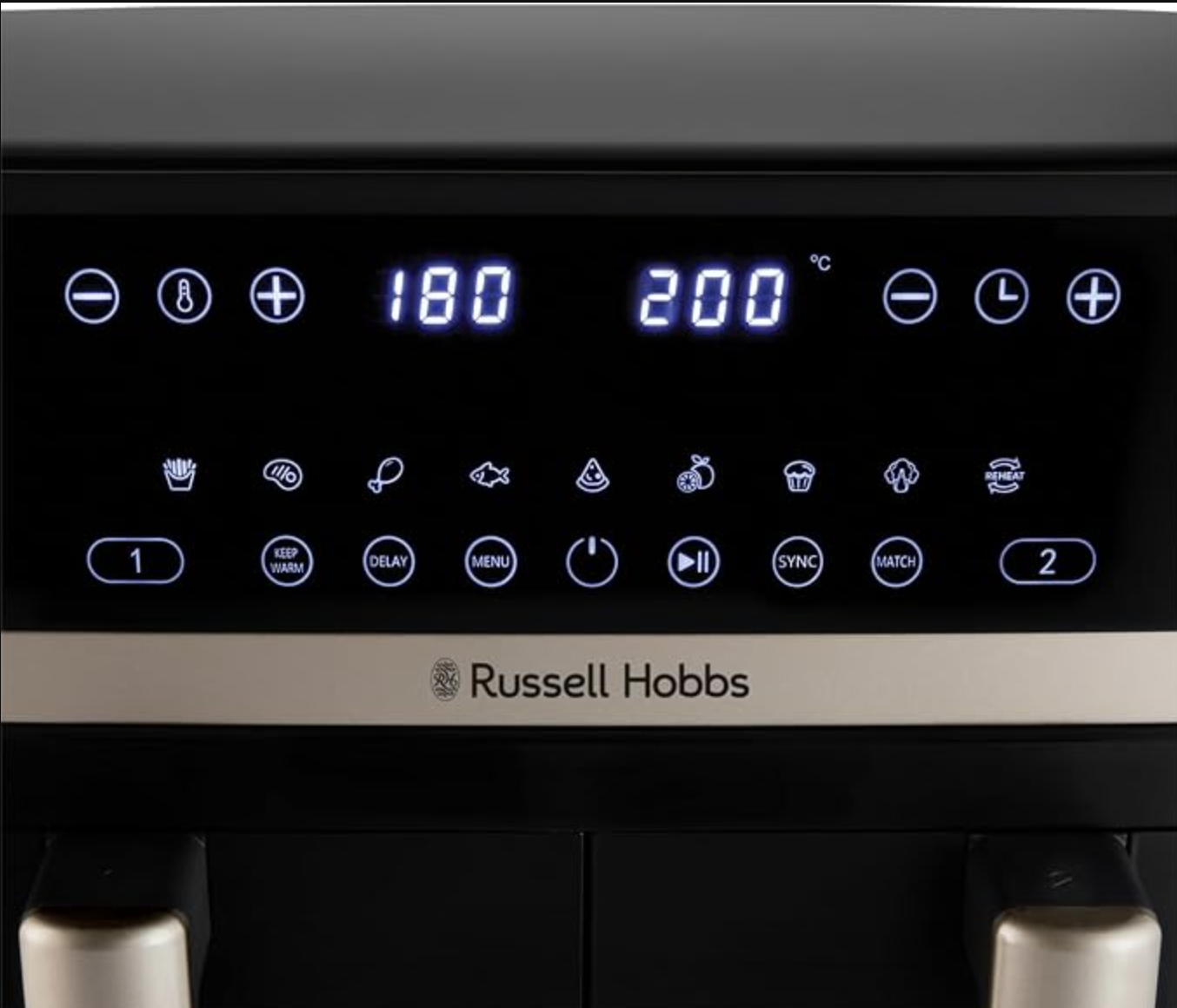 Russell Hobbs Air Fryer 9L, Dual Basket, 9 Programs, Dual Zone, Touchscreen, Max 200℃, Auto Shut-Off, Keep warm - Image 6