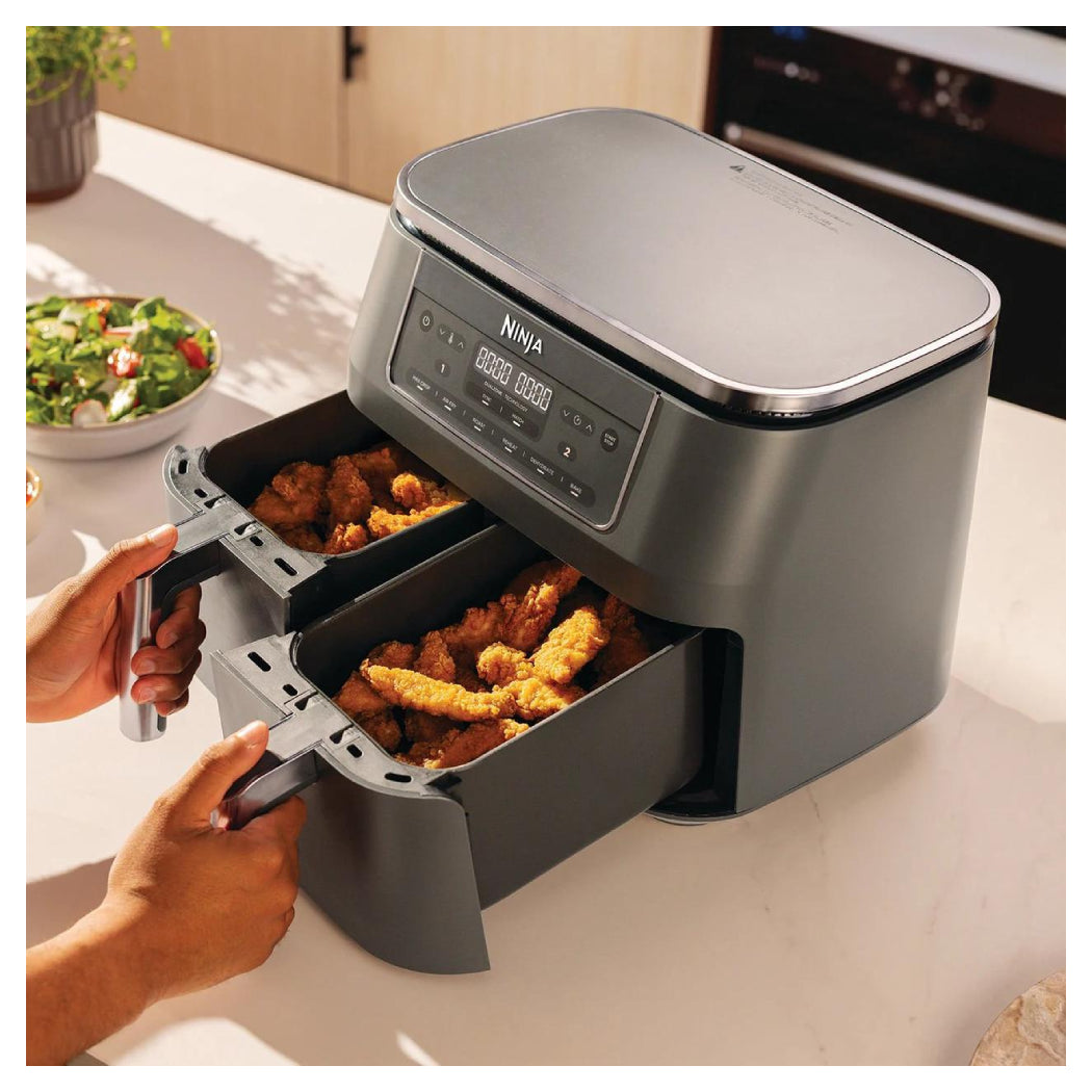 Irishkitchen | DZ300EU | Double Hot Air Fryer | 2400 W | 7.6 L | 6 Programs | Grey - Image 2