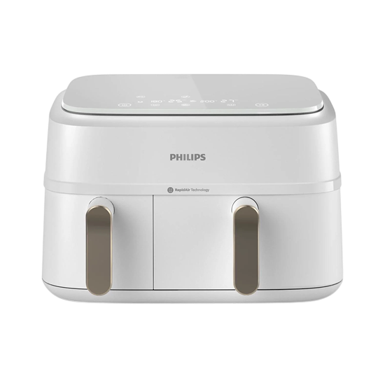 Irishkitchen | NA353/10 | 3000 Series Dual Basket Airfryer | 2750 W | 9 L | 8 Programs | Rapid Air Plus | White