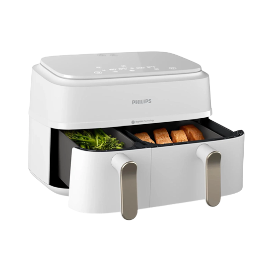 Irishkitchen | NA353/10 | 3000 Series Dual Basket Airfryer | 2750 W | 9 L | 8 Programs | Rapid Air Plus | White - Image 2