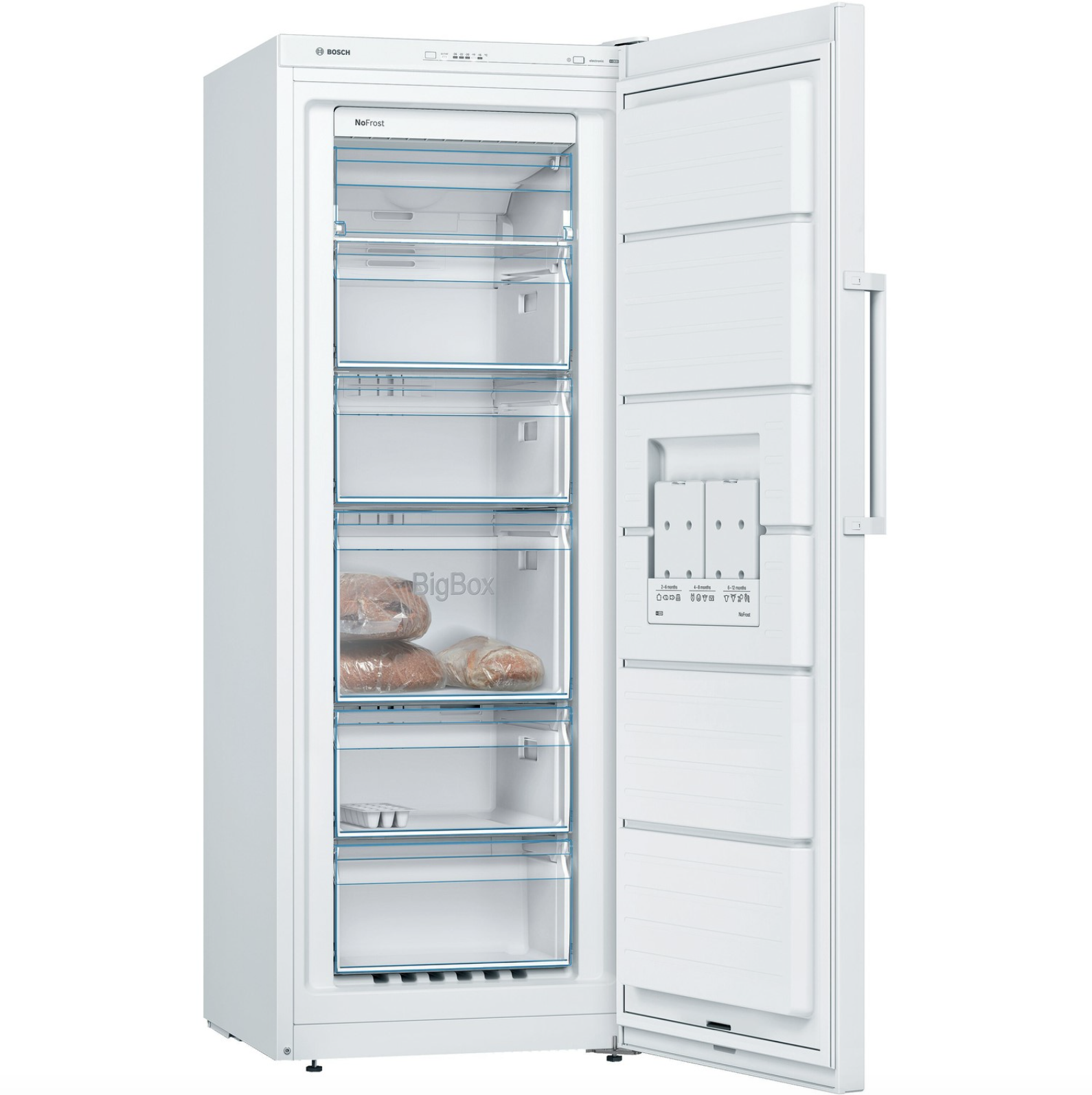 Irishkitchen Series 4 200 Litre Upright Freestanding Freezer With BigBox Drawer - White - Image 2