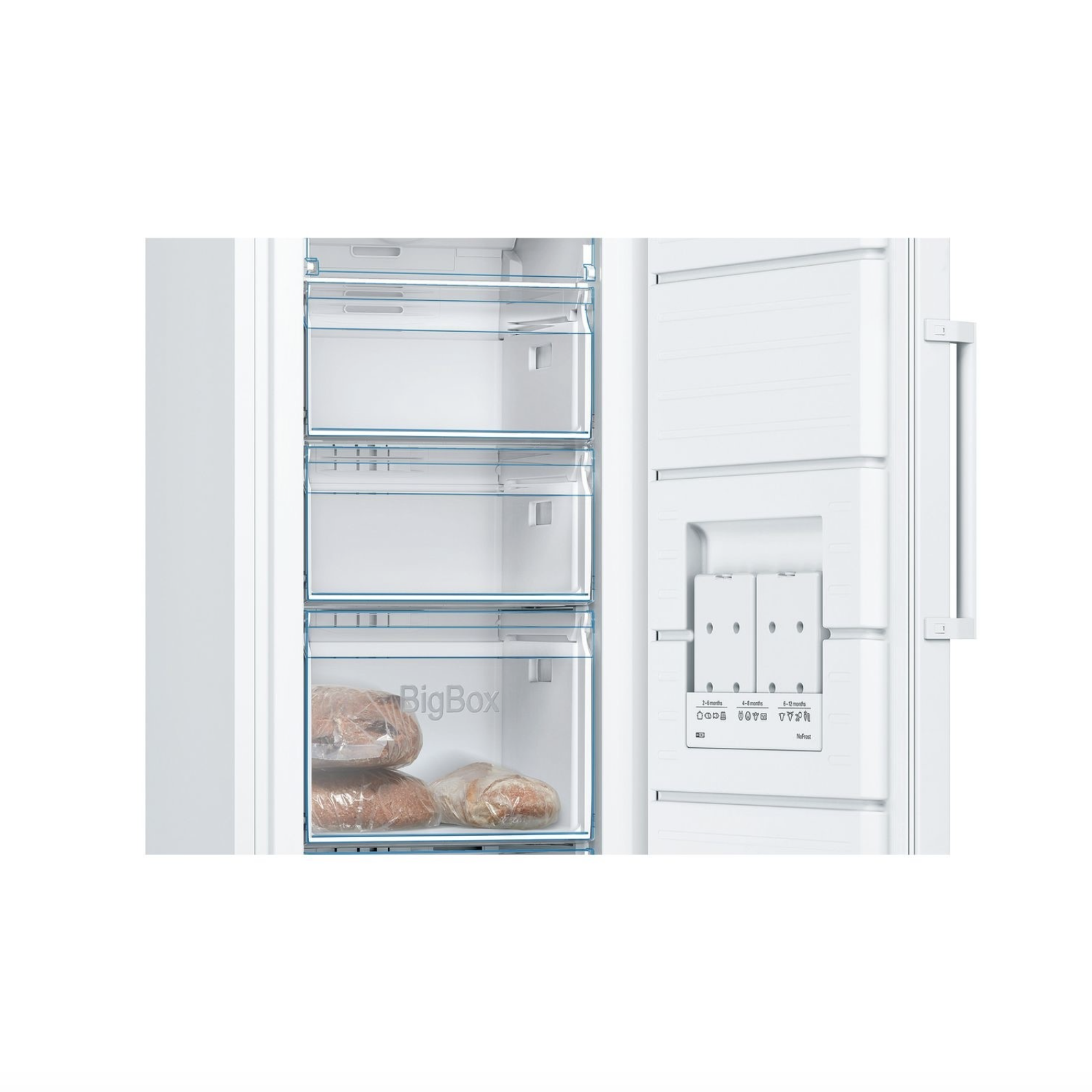 Irishkitchen Series 4 200 Litre Upright Freestanding Freezer With BigBox Drawer - White - Image 3