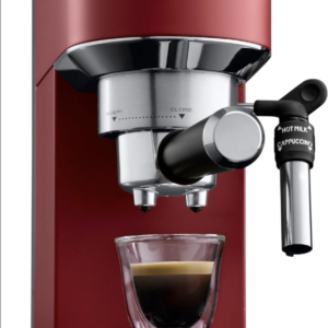 Irishkitchen Dedica Style EC 685.R Espresso Portafilter Machine, Espresso Machine with Professional Milk Frother